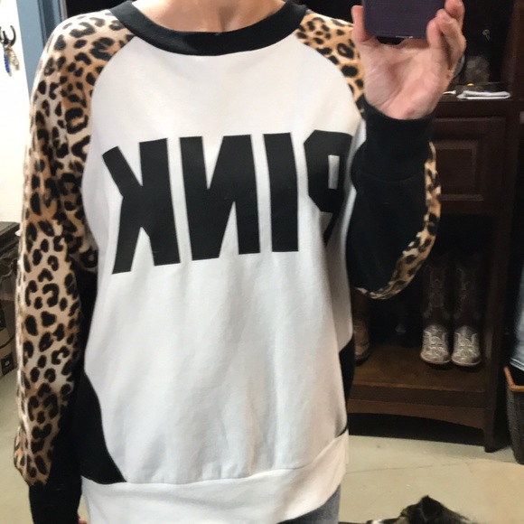 PINK Victoria's Secret Sweaters - Pink Victoria’s Secret leopard long sleeve xsmall